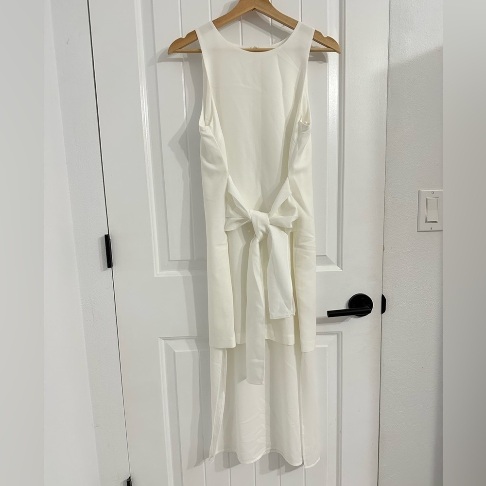 J.O.A. White Sleeveless Layered Dress